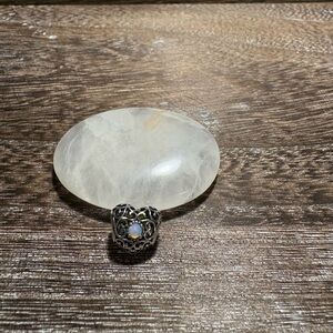 Pandora Silver Filigree charm with Opal Accent